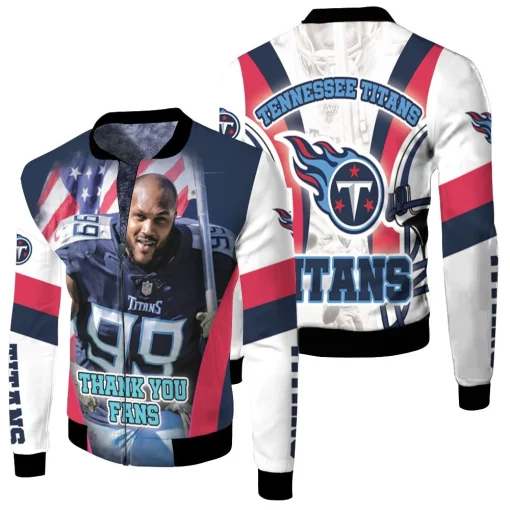 Jurell Casey #99 Tennessee Titans Afc South Division Super Bowl 2021 Fleece Bomber Jacket