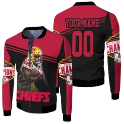 Kansas City Chiefs 26 Edwards Helaire Superbowl Champions Personalized Fleece Bomber Jacket