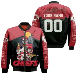 Kansas City Chiefs Andy Reid & Team Wolf Nfl 2020 Super Bowl 3d Personalized 1 Bomber Jacket