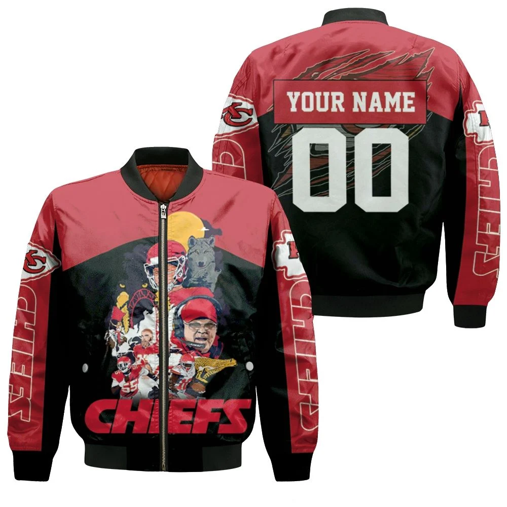 Personalized Kansas City Chiefs NFL Red Bomber Jacket - T-shirts