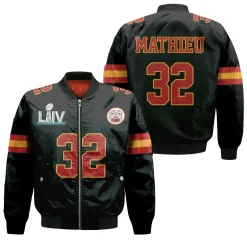 Kansas City Chiefs Tyrann Mathieu 32 Nfl Black Jersey Inspired Bomber Jacket