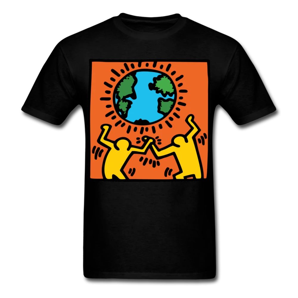 Keith Haring Graphic Street Art Earth T-Shirt
