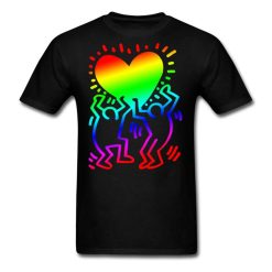 Keith Haring People Love Heart Graphic Street Art T-Shirt