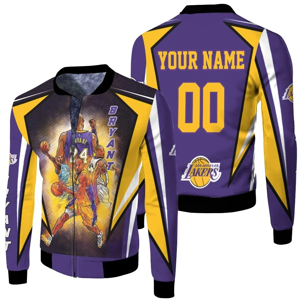Kobe Bryant Los Angeles Lakers Western Conference Personalized Fleece Bomber Jacket