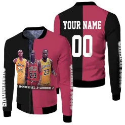 Kobe Bryant Michael J Lebron James Champions Legends Never Die Personalized Fleece Bomber Jacket