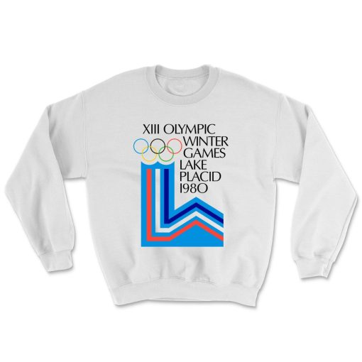 Lake Placid 1980 Winter Olympics Ringer Tee Crewneck Sweatshirt