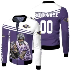 Lamar Jackson Baltimore Ravens 8 Legend 3d Personalized Fleece Bomber Jacket