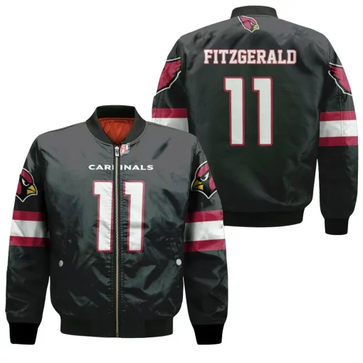 Larry Fitzgerald Arizona Cardinals Alternate Game Black 2019 Jersey Inspired Style Bomber Jacket