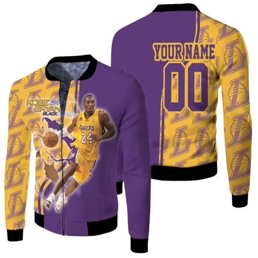 Legend Kobe Bryant 24 Los Angeles Lakers Nba Western Conference Personalized Fleece Bomber Jacket