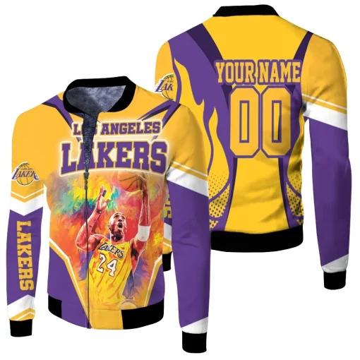 Legend Kobe Bryant 24 Los Angeles Lakers Western Conference Personalized Fleece Bomber Jacket