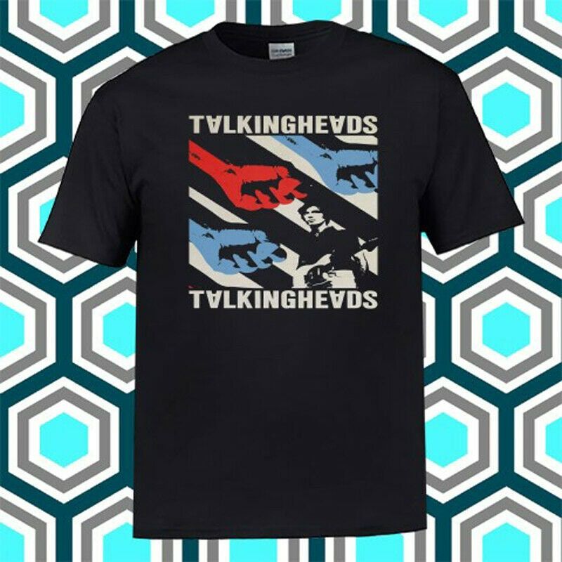 Limited Talking Heads Rock Band Poster Logo Mens Black T-Shirt