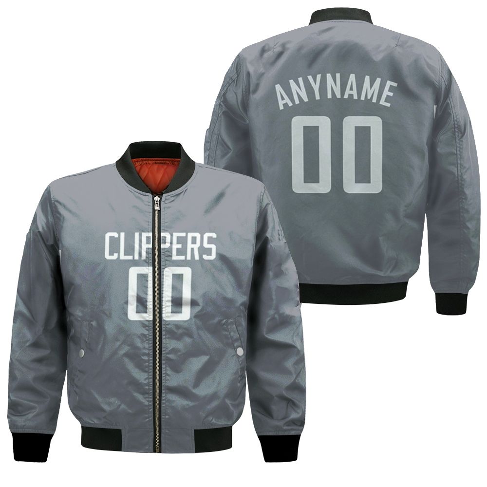 Los Angeles Clippers Nba Basketball Team Logo Earned Edition Gray 3d Designed Allover Custom Gift For Clippers Fans Bomber Jacket