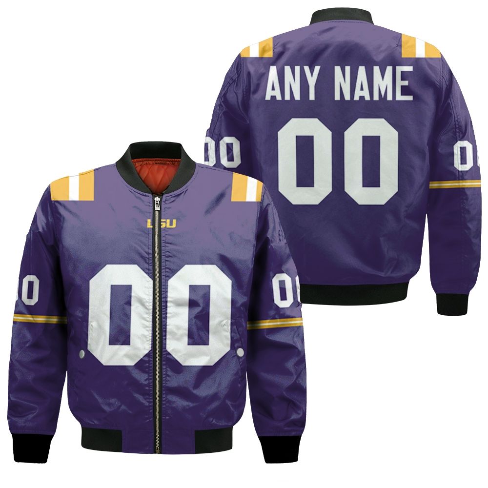 Lsu Tigers And Lady Tigers Lsu Tigers College University Football Purple 3d Designed Allover Gift For Lsu Fans Bomber Jacket