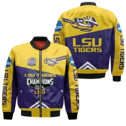 Lsu Tigers Peach Bowl Champions 2019 Ncaa For Lsu Fan 3d Jersey Bomber Jacket