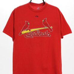 Majestic Mlb Vintage Red St Louis Cardinals T-Shirt