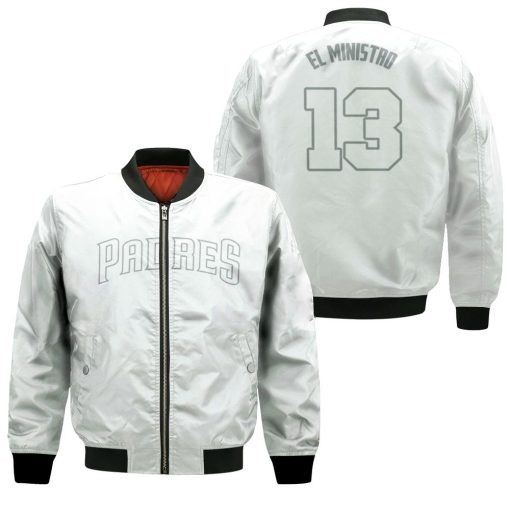 Manny Machado El Ministro San Diego Padres Player White 2019 Jersey Inspired Style Bomber Jacket