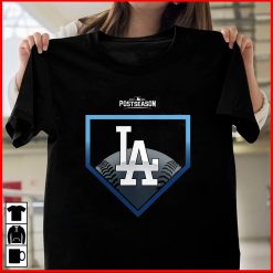 Mens Los Angeles Dodgers Black 2021 Postseason Around The Horn T-Shirt