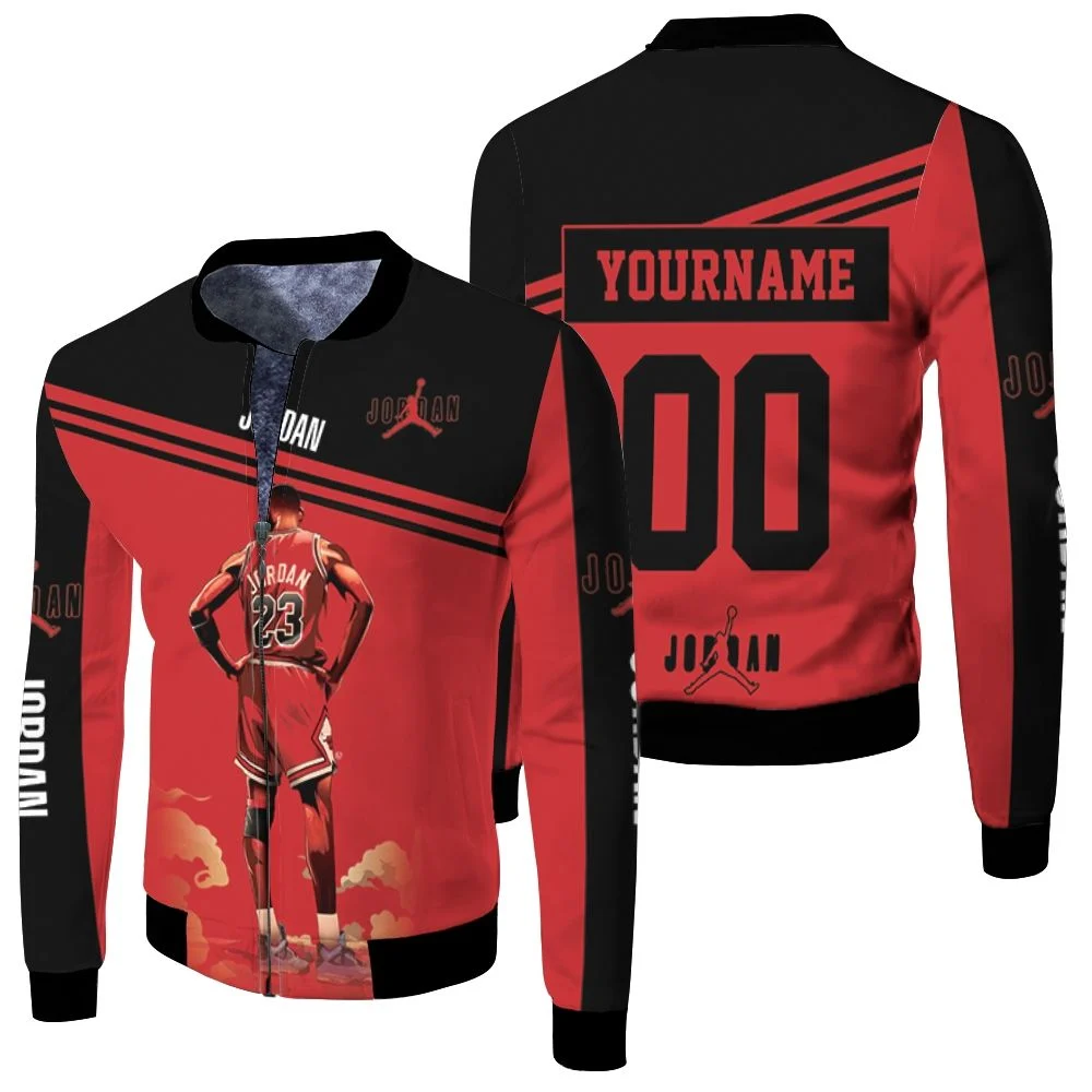 Michael Jordan 23 Chicago Bulls Standings Personalized Fleece Bomber Jacket