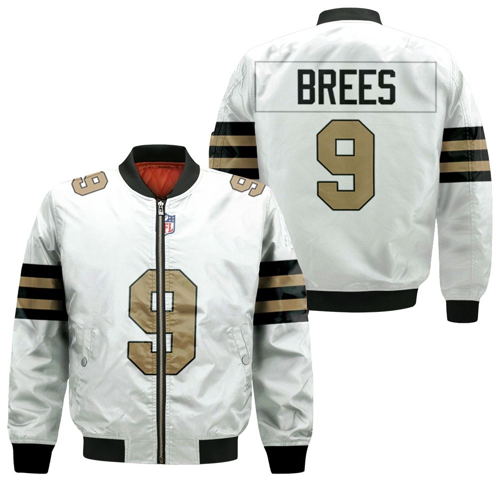 New Orleans Saints Drew Brees #9 Nfl American Football Team Logo Color Rush Custom 3d Designed Allover Gift For Saints Fans Bomber Jacket