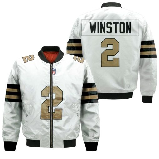 New Orleans Saints Jameis Winston #2 Nfl American Football Team Logo Color Rush Custom 3d Designed Allover Gift For Saints Fans Bomber Jacket
