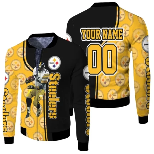 Nfl Jerome Bettis Pittsburgh Steelers Player No 36 Personalized Fleece Bomber Jacket