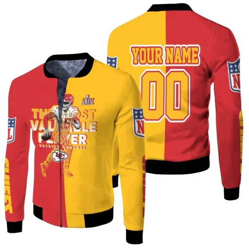 Nfl Kansas City Chiefs Mvp Patrick Mahomes 15 Afc West Division Champion 3d Personalized Fleece Bomber Jacket