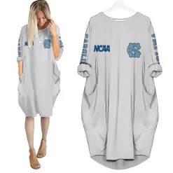 North Carolina Tar Heels Ncaa Bomber Jacket 3d Jersey Batwing Pocket Dress