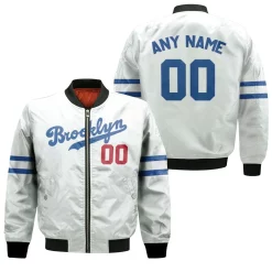 Personalized Brooklyn Dodgers Any Name 00 2020 Mlb Team White Jersey Inspired Style Bomber Jacket