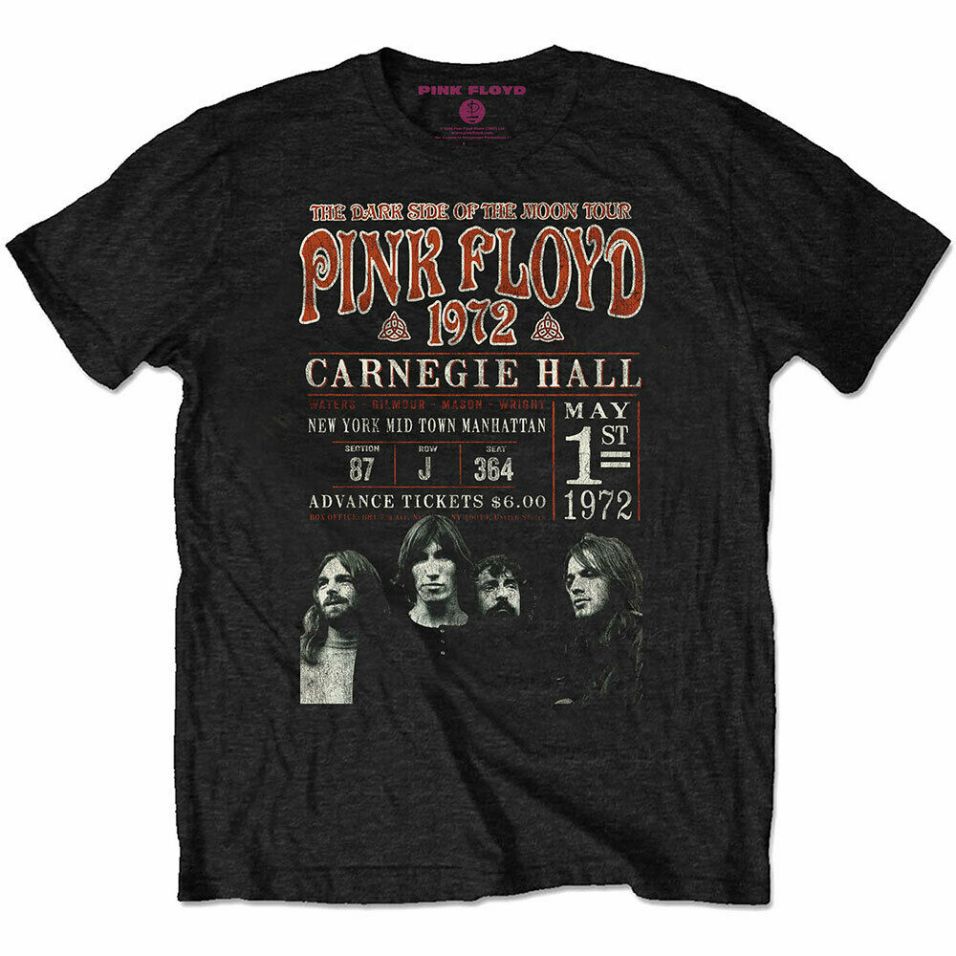 Pink Floyd Carnegie 72 Official Tee T-Shirt