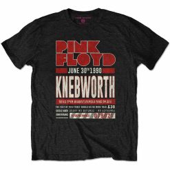 Pink Floyd Knebworth 90 Red Official Tee T-Shirt