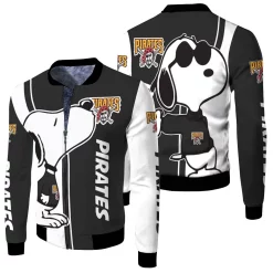 Pittsburgh Pirates Snoopy Lover 3d Printed Fleece Bomber Jacket