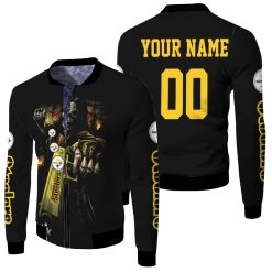 Pittsburgh Steelers Death God Hold For Fans Personalized Fleece Bomber Jacket