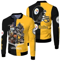 Pittsburgh Steelers Great Players Signature Legends 2020 Nfl Season Jersey Fleece Bomber Jacket