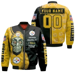 Pittsburgh Steelers Haters Silence 3d Personalized Bomber Jacket