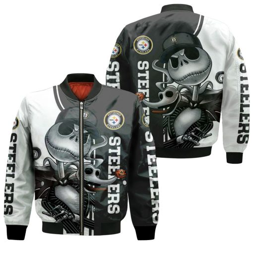 Pittsburgh Steelers Jack Skellington And Zero Bomber Jacket