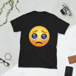 Pleading Face Emoji Short-sleeve Unisex T-Shirt