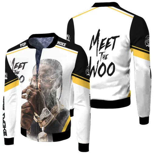 Pop Smoke Meet The Woo Album Smoking Fleece Bomber Jacket