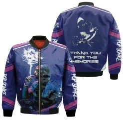 Pop Smoke Shooting The Star Legend Smoking On Blue Night Moon City Bomber Jacket