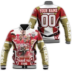 San Francisco 49ers 2021 Thank You Fans Personalized Baseball Jacket