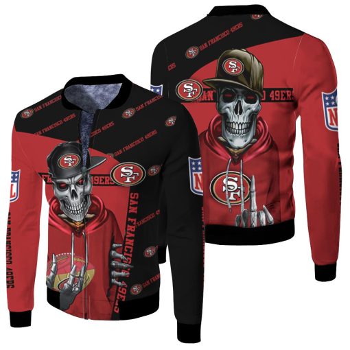 San Francisco 49ers Hip Hop Skull 3d Jersey Fleece Bomber Jacket