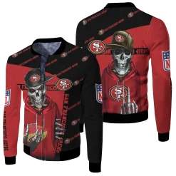 San Francisco 49ers Hiphop Skeleton Fan 3d Jersey Fleece Bomber Jacket