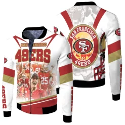 San Francisco 49ers Logo Nfc West Division Champions Super Bowl 2021 Fleece Bomber Jacket