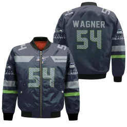 Seattle Seahawks Bobby Wagner #54 Nfl American Football Navy 100th Season 3d Designed Allover Gift For Seahawks Fans Bomber Jacket