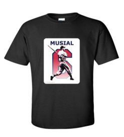 Stan Musial Black Crew T-Shirt