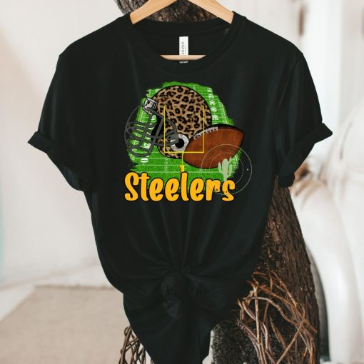 Steelers Leopard Helmet Unisex T-Shirt