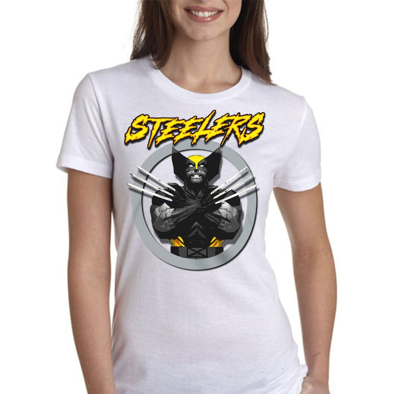Steelers NFL Marvel Comic Wolverine Unisex Fitted Next Level T-Shirt