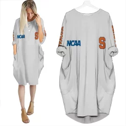 Syracuse Orange Ncaa Bomber Jacket 3d Batwing Pocket Dress