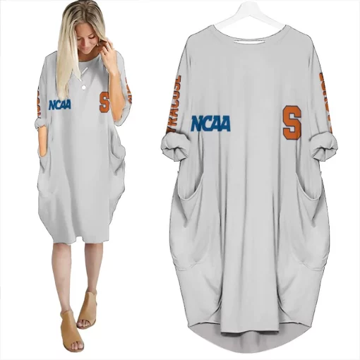 Syracuse Orange Ncaa Bomber Jacket 3d Batwing Pocket Dress