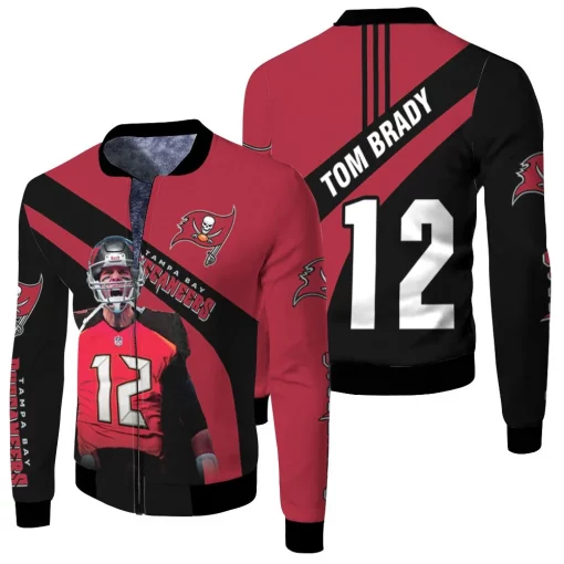 Tampa Bay Buccaneers Tom Brady 12 Nfc South Division Champions Super Bowl 2021 Fleece Bomber Jacket