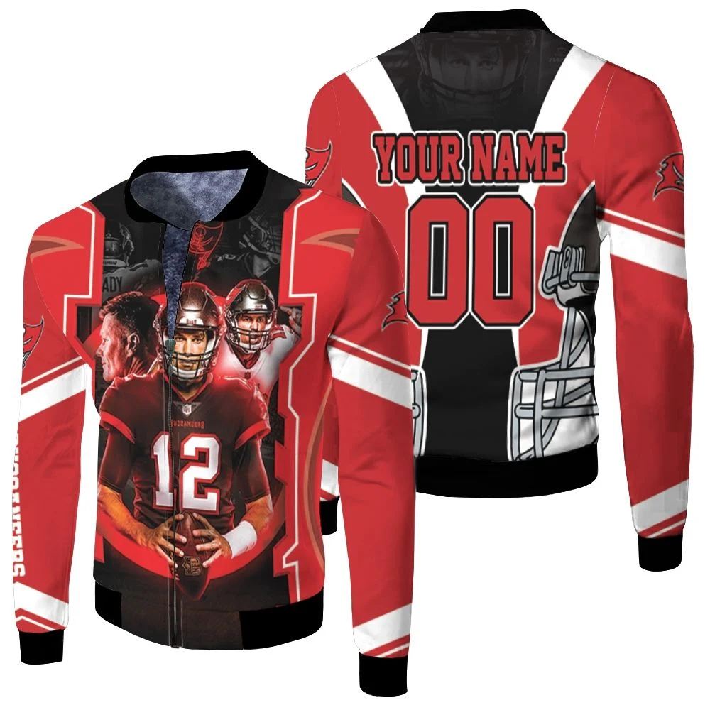 Tampa Bay Buccaneers Tom Brady And Team 2021 Nfl Champions Personalized Fleece Bomber Jacket